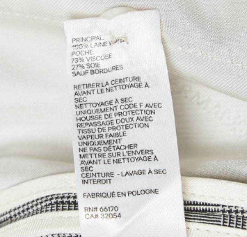Zimmermann Pantalon ceinturé en laine grise à motifs XL Pour femmes en vente