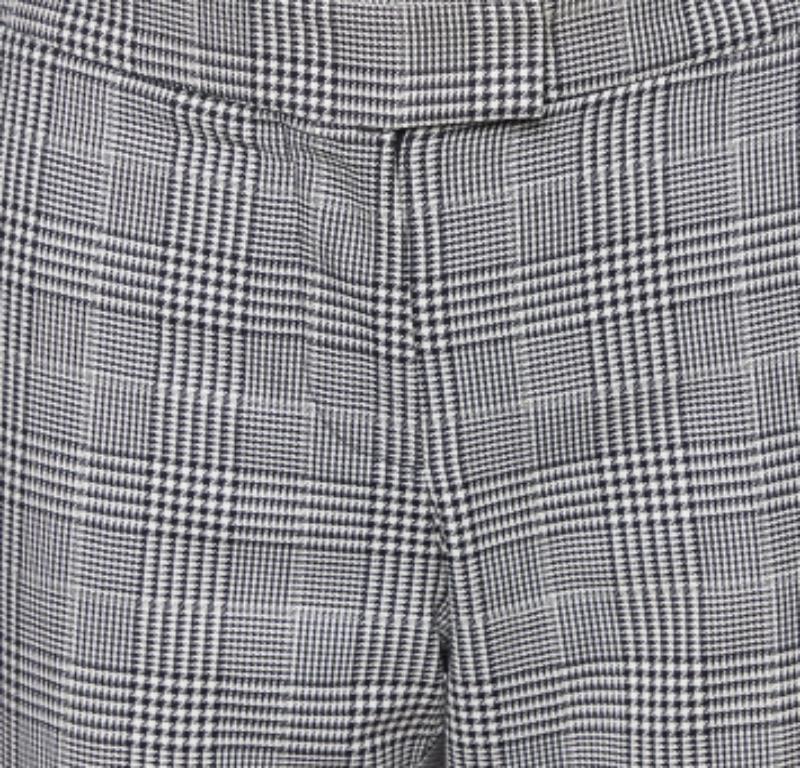 Gris Stella McCartney - Pantalon fuselé en laine pied-de-poule monochrome S en vente