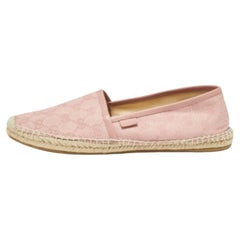 Gucci Pink GG Canvas Espadrille Flats Size 40