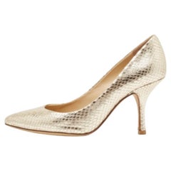 Giuseppe Zanotti Escarpins Lucrezia en cuir gaufré doré Taille 35