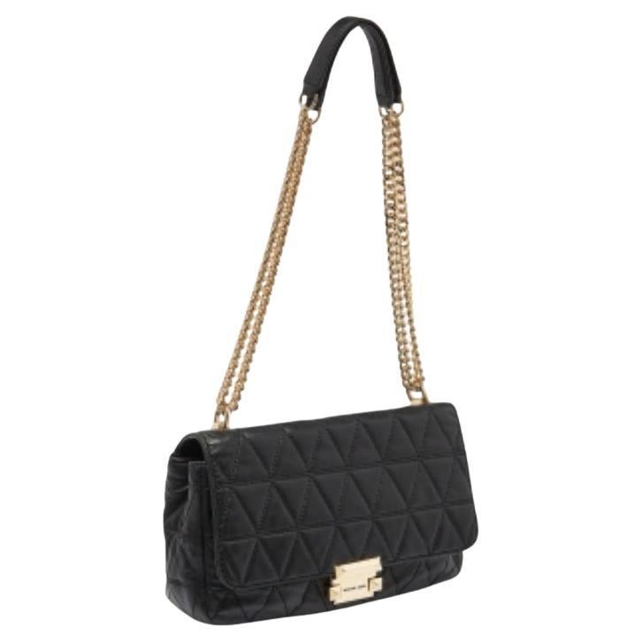 Michael Kors Borsa a tracolla grande in pelle trapuntata nera Sloan