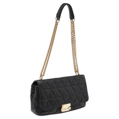 Michael Kors Borsa a tracolla grande in pelle trapuntata nera Sloan