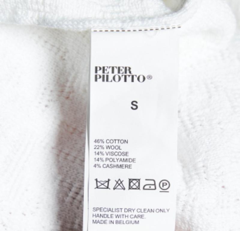 Peter Pilotto Rosa/Weißer Pullover mit Schößchen aus Baumwolle und Wolle S Damen im Angebot