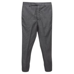 Prada Grey Wool Regular Trousers XS