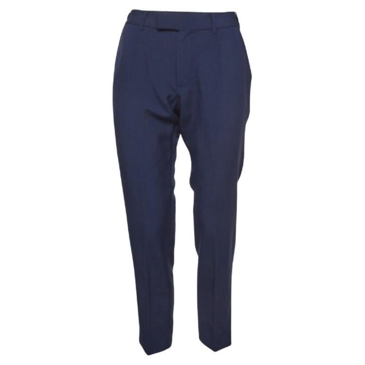 Dolce & Gabbana Regelmäßige Hose aus blauer Wolle S