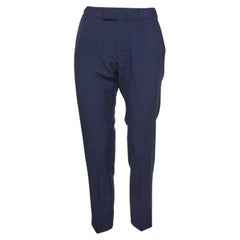Dolce & Gabbana Regelmäßige Hose aus blauer Wolle S