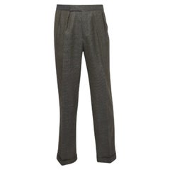 Pantaloni formali Etro in lana grigia a fantasia XL