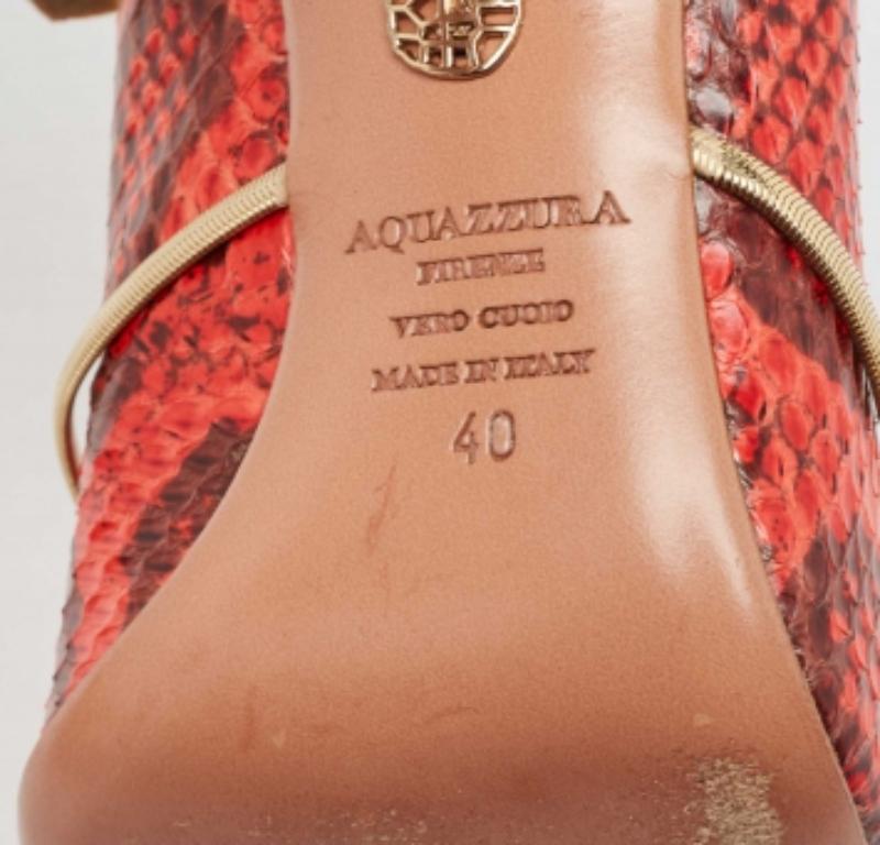 Aquazzura Rot/Schwarzer Python Zehentrenner Pumps Größe 40 im Angebot 2
