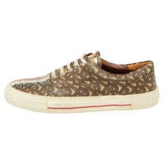 Burberry Multicolor Brown TB Monogram Coated Canvas Sneakers Size 42
