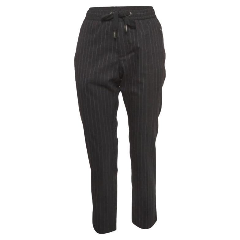 Dolce & Gabbana Dunkelgrau Rosa gestreifte Hose aus Wollmischung M im Angebot