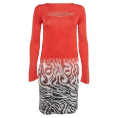 Missoni Red Patterned Wool Blend Knit Mini Dress S