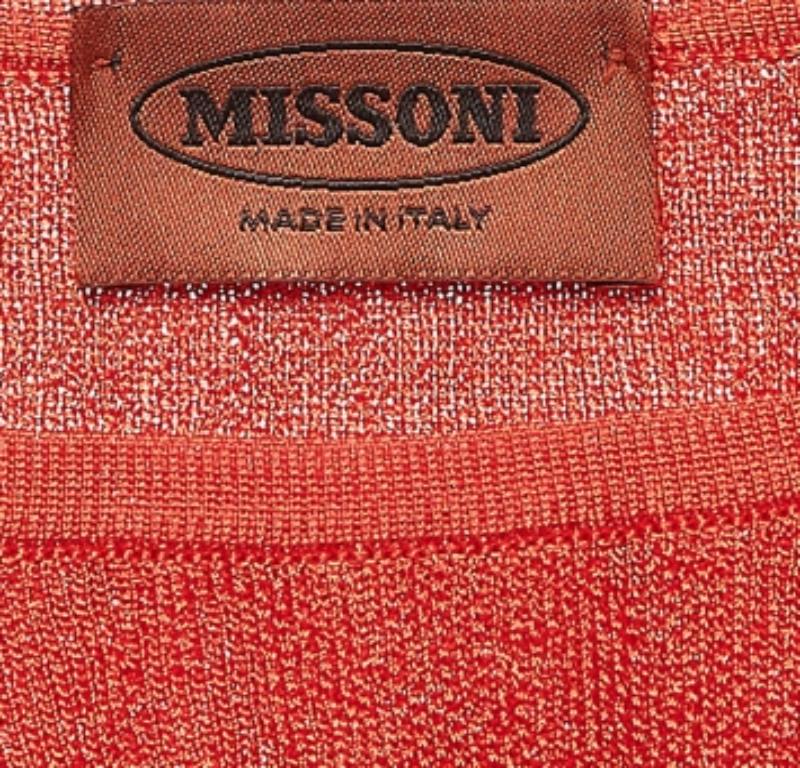 Missoni Rot gemustertes Wollmischung-Strick-Minikleid S (Orange) im Angebot
