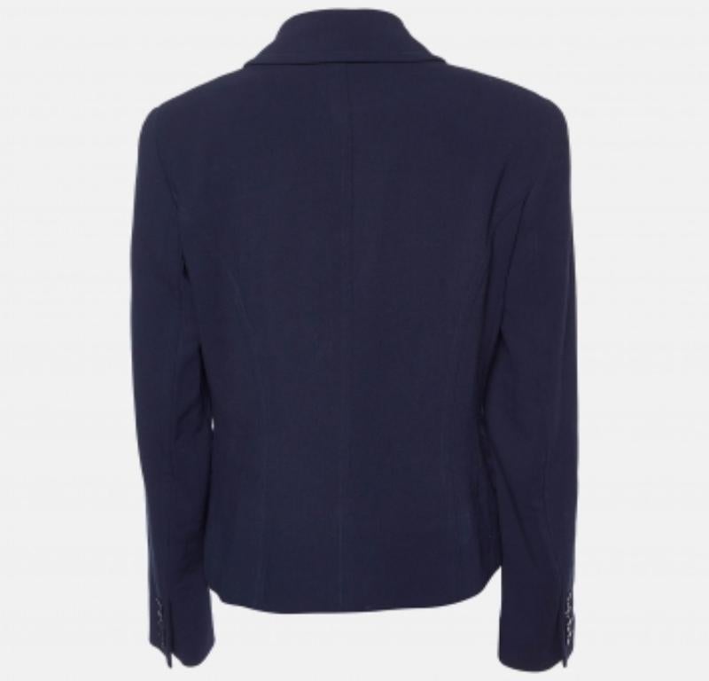Ralph Lauren Cappotto doppio petto in lana blu navy L. in vendita 2