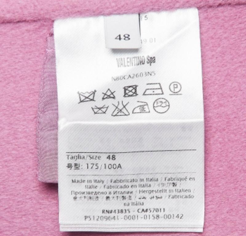 Rosa Valentino Cappotto lungo doppiopetto in lana rosa L.L.A. in vendita