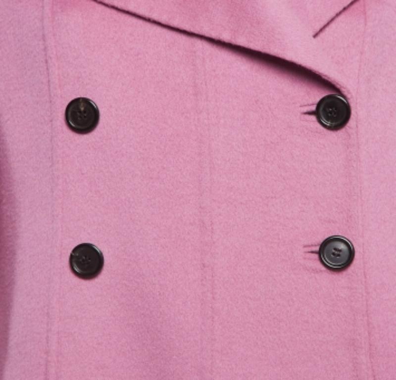 Valentino Cappotto lungo doppiopetto in lana rosa L.L.A. in vendita 1