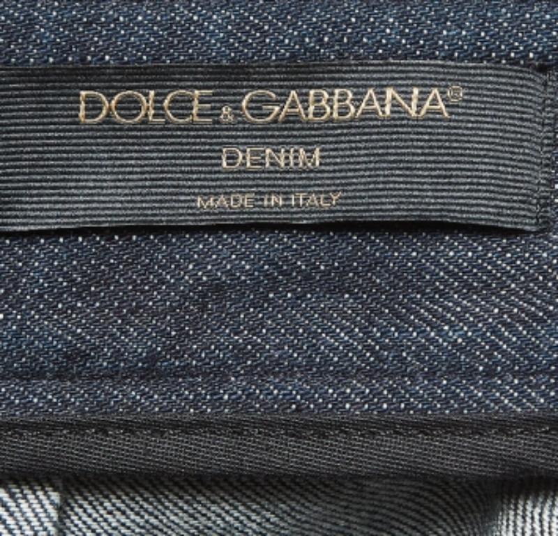 De las mujeres Dolce & Gabbana Falda vaquera bordada de encaje azul S en venta