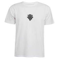 Burberry - T-shirt in jersey di cotone con stampa di un elefante bianco - XXS