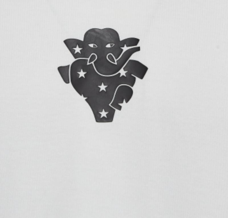 De los hombres Burberry Camiseta de algodón con estampado de elefante blanco XXS en venta