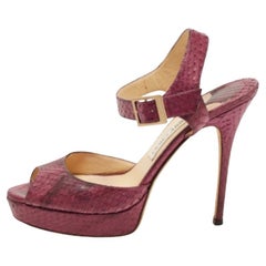 Jimmy Choo Lila Python Linda Riemchensandalen Größe 39