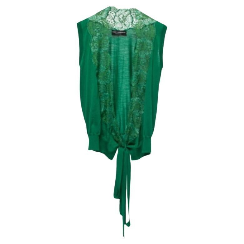 Dolce & Gabbana Greene & Greene Greene & Greene con rifiniture in pizzo e top senza maniche L in vendita