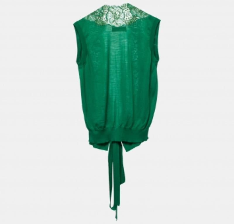 Dolce & Gabbana Greene & Greene Greene & Greene con rifiniture in pizzo e top senza maniche L In condizioni buone in vendita a Dubai, Al Qouz 2