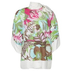 M Missoni Multicolor Bedrucktes Top aus Ramie und Seide M