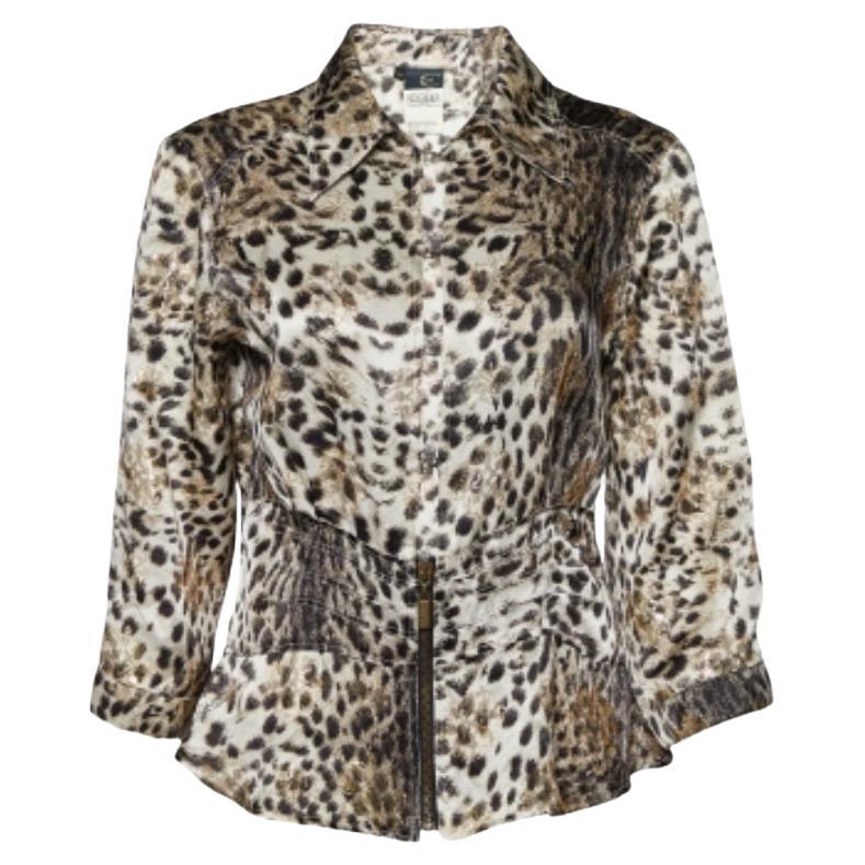 Just Cavalli Camisa Fil Coupe Beige Estampada Animales M