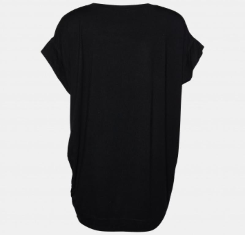 Nero Just Cavalli - Maglietta oversize in cotone stampato nero M. T. I. in vendita