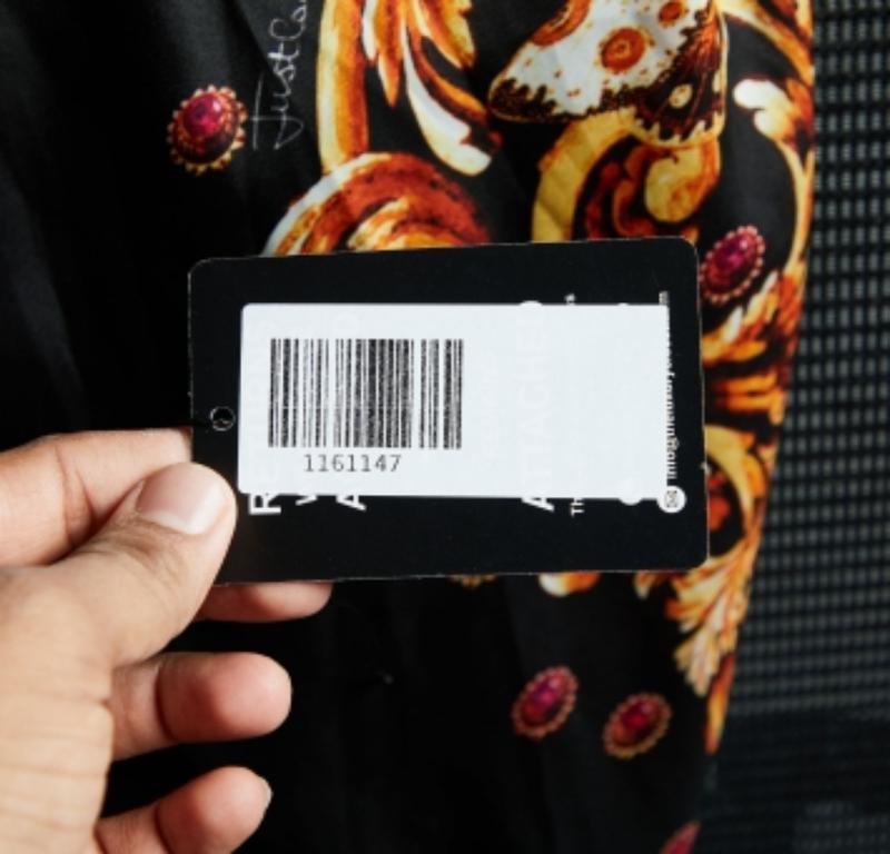 Just Cavalli - Maglietta oversize in cotone stampato nero M. T. I. in vendita 1