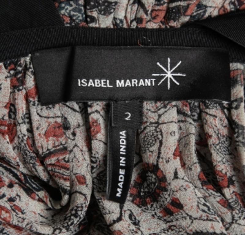 Isabel Marant Top senza maniche in chiffon stampato grigio S In condizioni buone in vendita a Dubai, Al Qouz 2