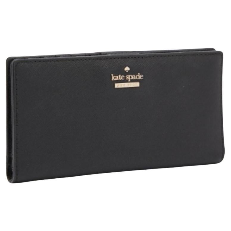 Cartera Bifold con Solapa de Piel Kate Spade Negra