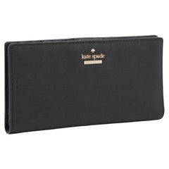 Cartera Bifold con Solapa de Piel Kate Spade Negra