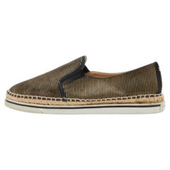 Jimmy Choo - Scarpe da ginnastica espadrillas in pelle scamosciata Dawn Black/Oro Taglia 38,5