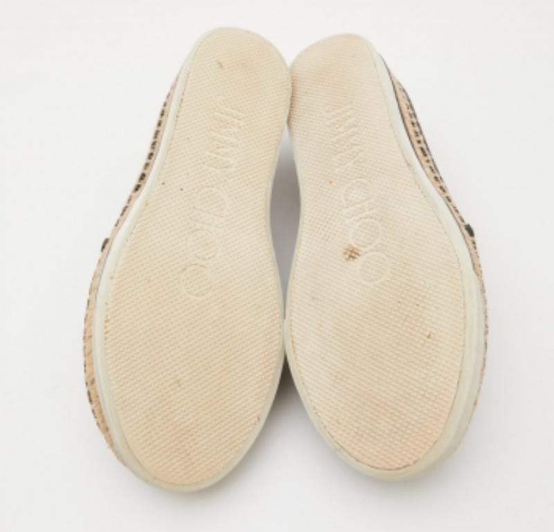 Marrone Jimmy Choo - Scarpe da ginnastica espadrillas in pelle scamosciata Dawn Black/Oro Taglia 38,5 in vendita