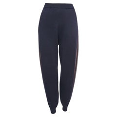 Stella McCartney - Pantaloni da jogging in maglia di lana blu navy/grigio - S