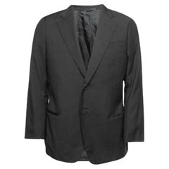 Armani Collezioni Blazer cruzado de lana gris marengo XL