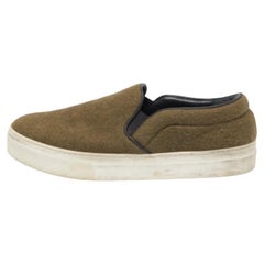 Celine Green Fur Slip On Sneakers Size 38