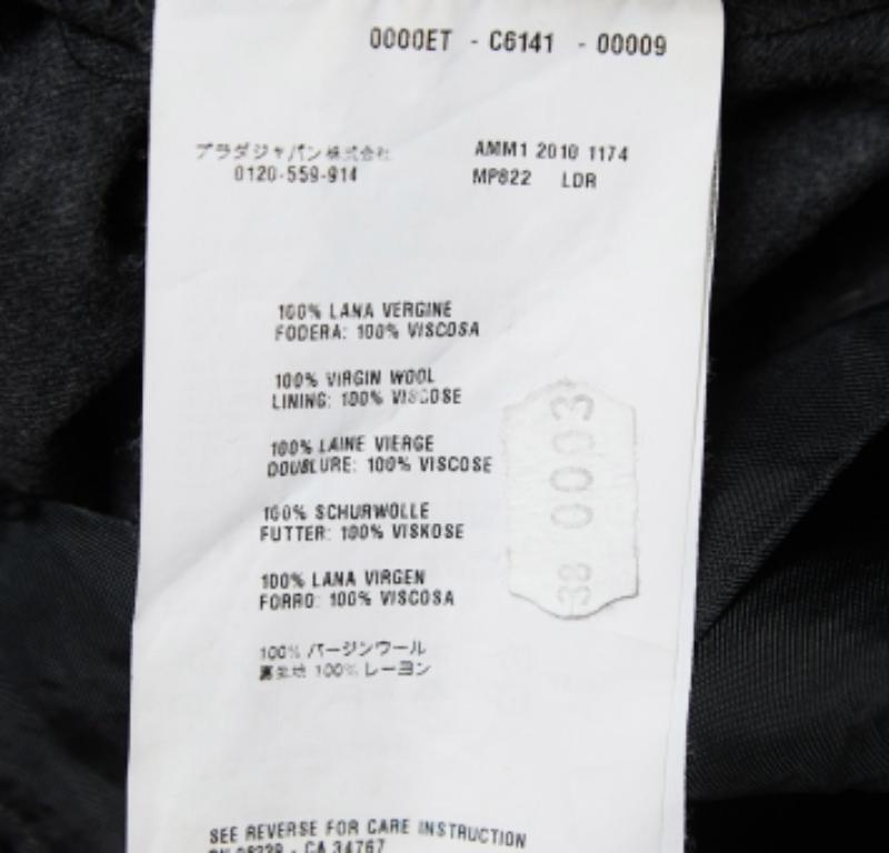 Noir Miu Miu Grey Wool Regular Fit Cropped Pants S en vente
