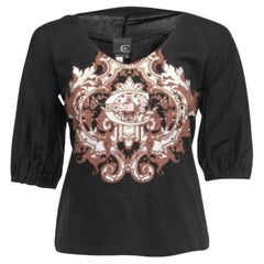 Just Cavalli Nero  Top in cotone stampato M