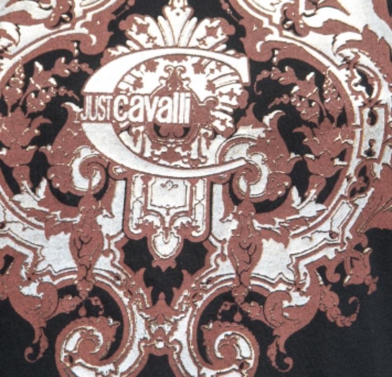 Just Cavalli Nero  Top in cotone stampato M in vendita 1