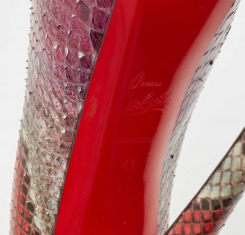 Christian Louboutin Multicolor Python Daffodile Pumps Size 41 For Sale 3