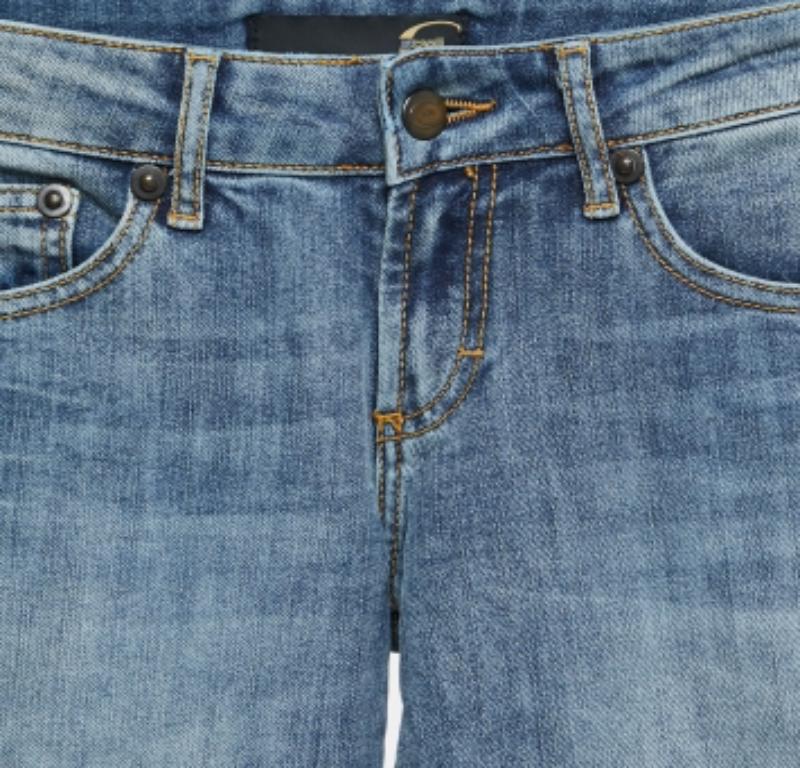 Grigio Just Cavalli Jeans a gamba dritta in denim blu chiaro M Vita 28 in vendita