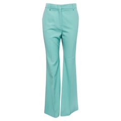 Sportmax Green Wool Blend High Waist Flared Trousers L