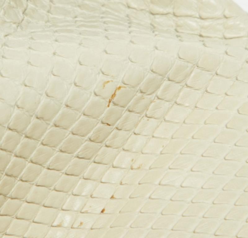 Paul Andrew Cream Snakeskin Cut Out Sandali Misura 37.5 in vendita 5