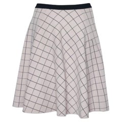 Fendi Pink Square Patterned Knit Skater Mini Skirt M
