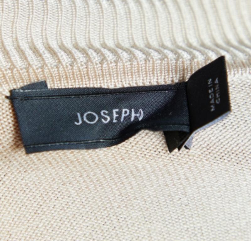 Joseph Beige Wool Knit Cross Back Detail High Low Hem Sleeveless Sweater L im Zustand „Hervorragend“ im Angebot in Dubai, Al Qouz 2