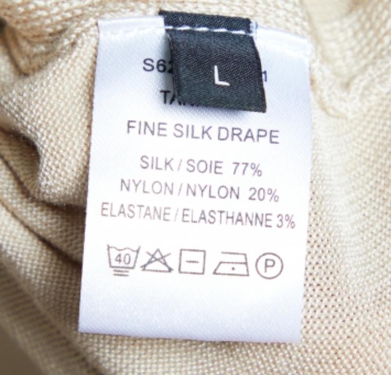 Joseph Beige Wool Knit Cross Back Detail High Low Hem Sleeveless Sweater L Damen im Angebot