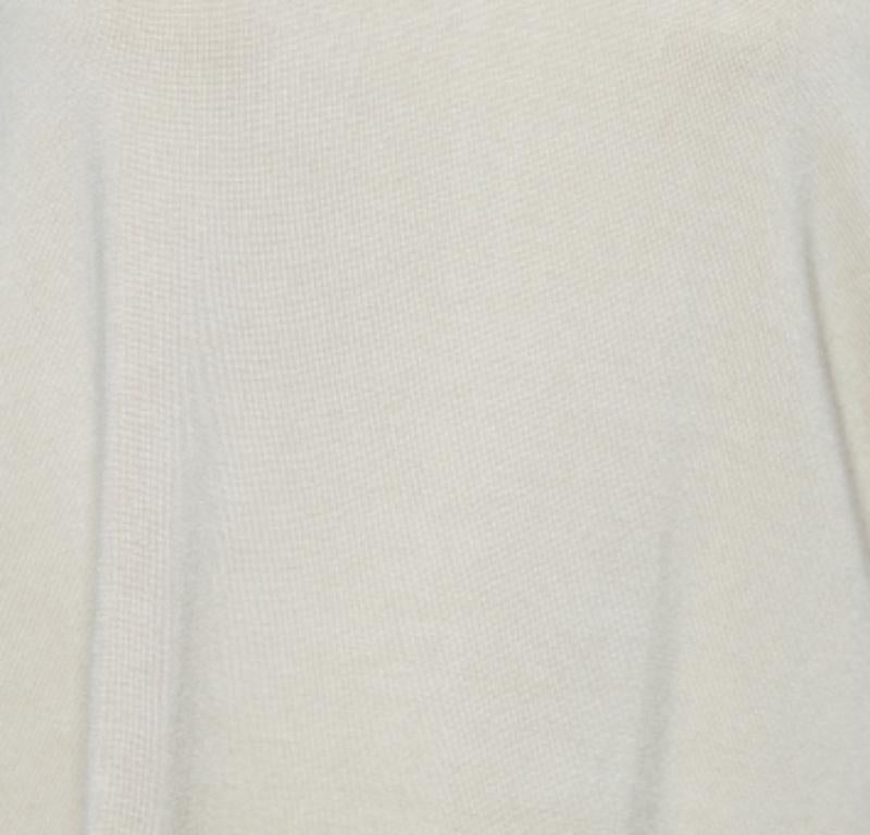 Joseph Beige Wool Knit Cross Back Detail High Low Hem Sleeveless Sweater L im Angebot 1