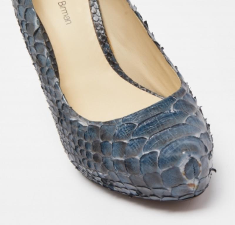 Alexandre Birman Two Tone Python Platform Pumps Size 37 For Sale 2