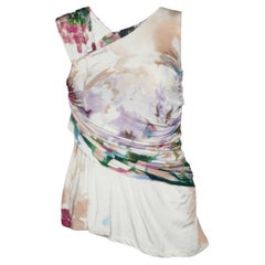 Just Cavalli - Top senza maniche con drappeggio in jersey stampato multicolor S